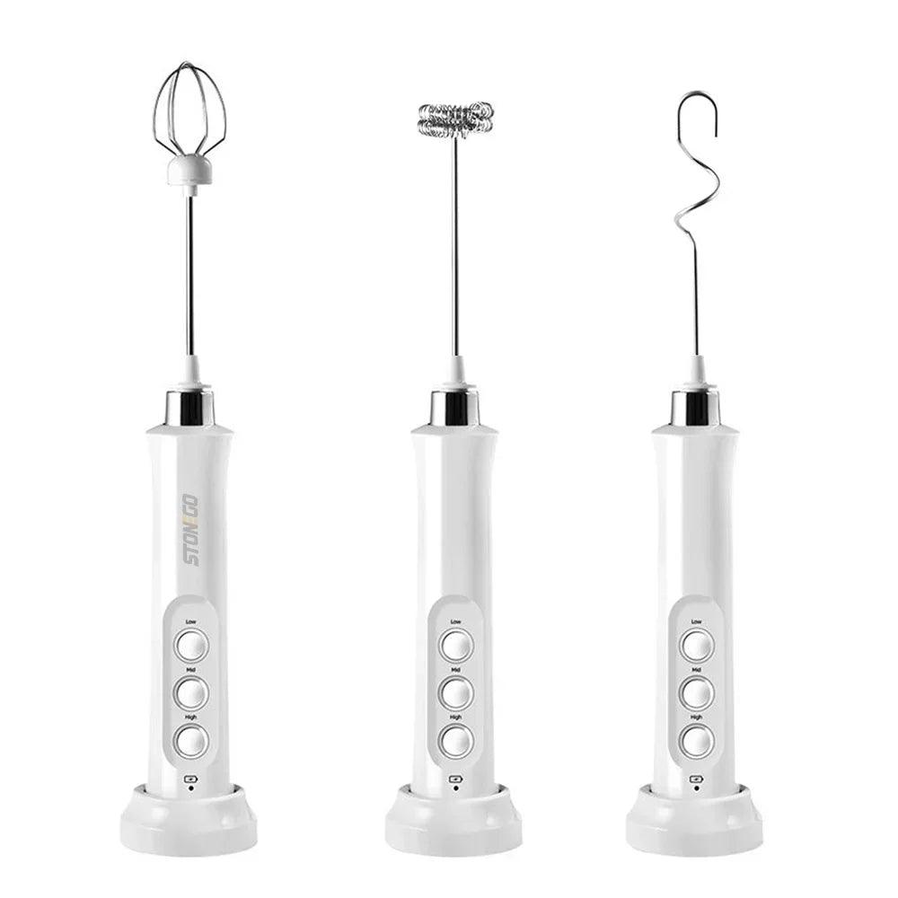 3-in-1 Wireless Electric Milk Frother – Cappuccino Whisk & Foam Maker