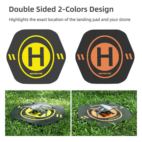 55cm Foldable Drone Landing Pad – Double-Sided Leather for DJI Mavic & Mini