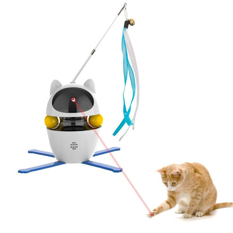 PawCraze 3-in-1 Cat Toy – Ball, Feather, Laser & Auto-Chase Fun!