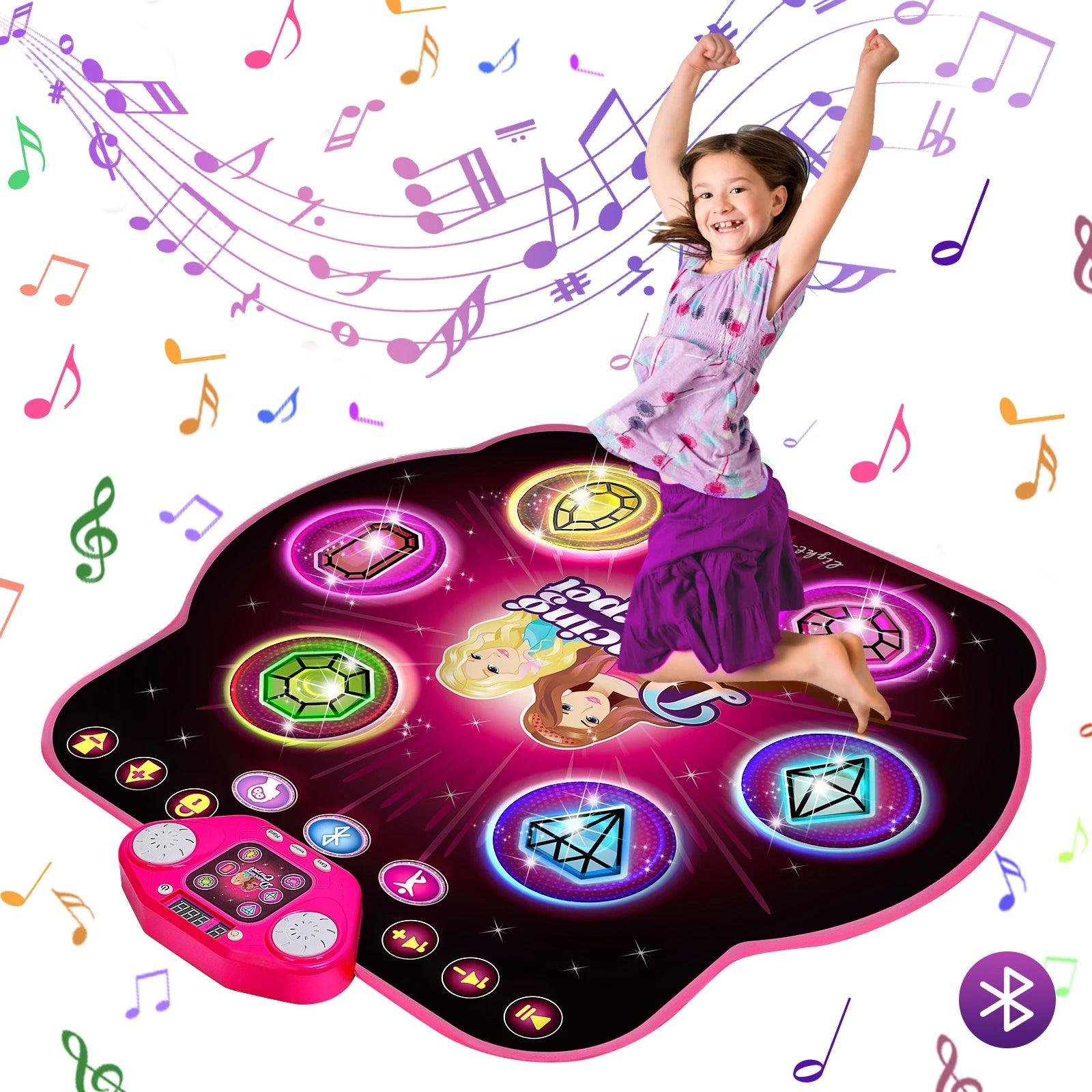 Outdoor Dance Mat for Kids | 27 Levels, LED Lights, Bluetooth, 5 Music Modes